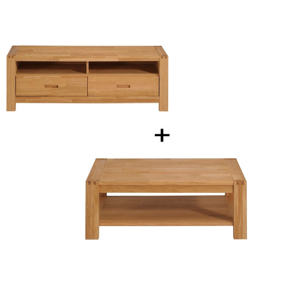 Meuble TV + table basse NATHAN chêne