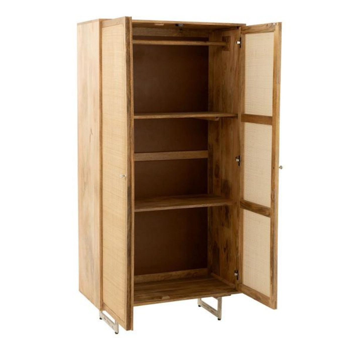 Paris Prix Armoire en Bois 2 Portes  Weaving  175cm Naturel