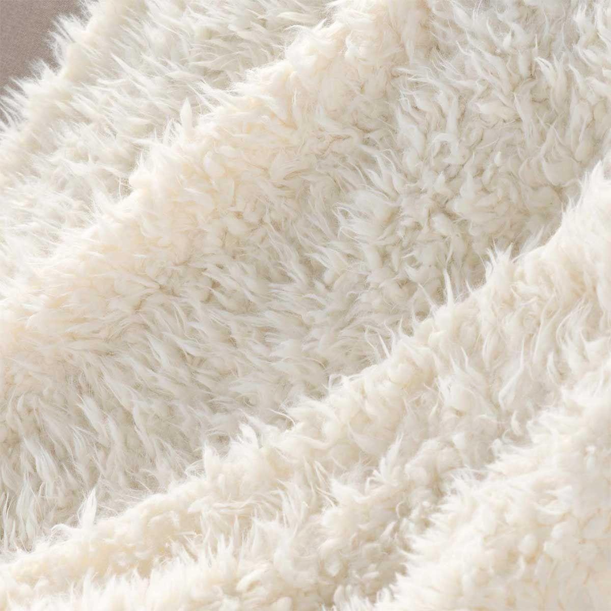 Voir la diapositive 2 : Douceur d'Intérieur Plaid imitation fourrure  mouton  180x220cm naturel