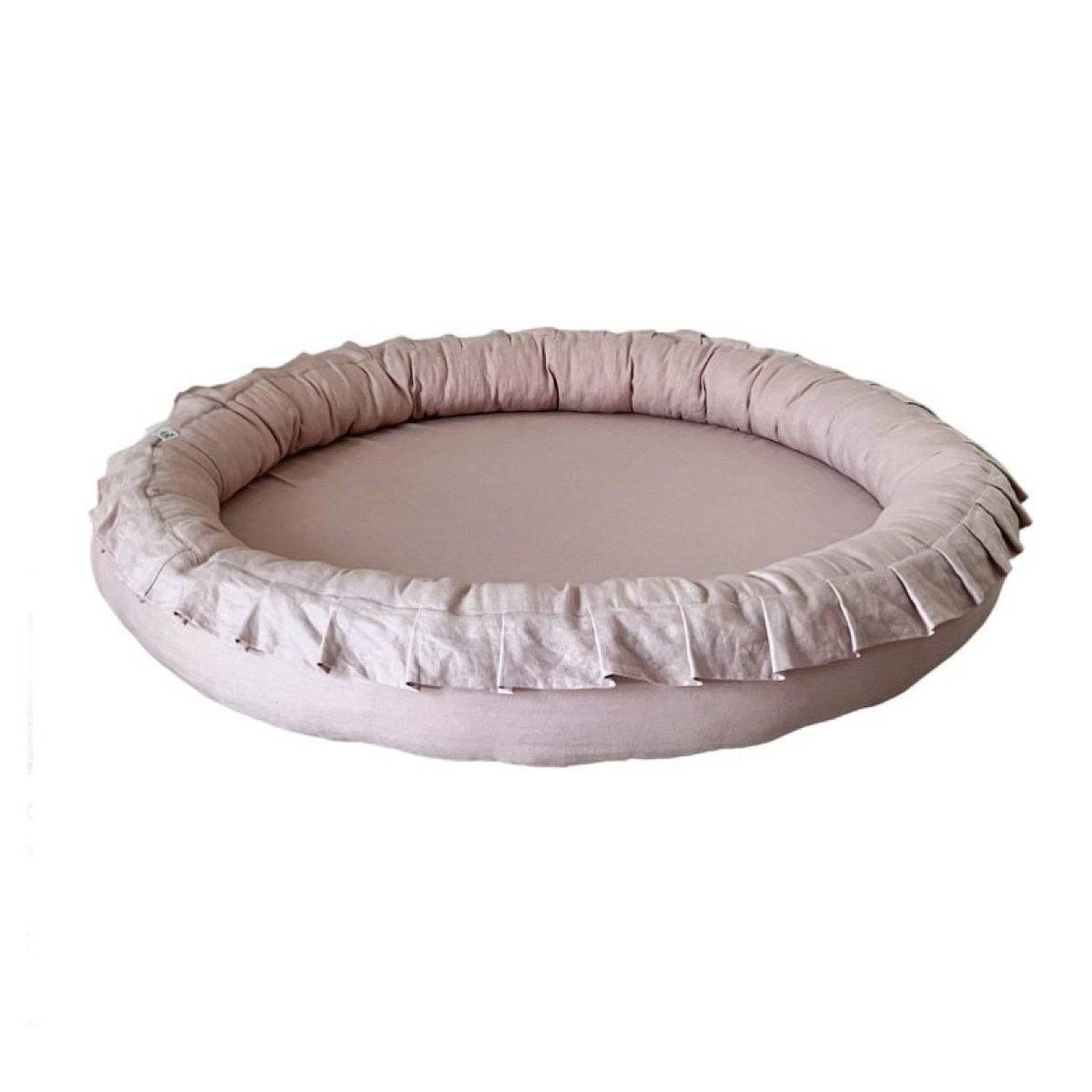 MONIO FOR KIDS Tapis nid en lin rose poudré