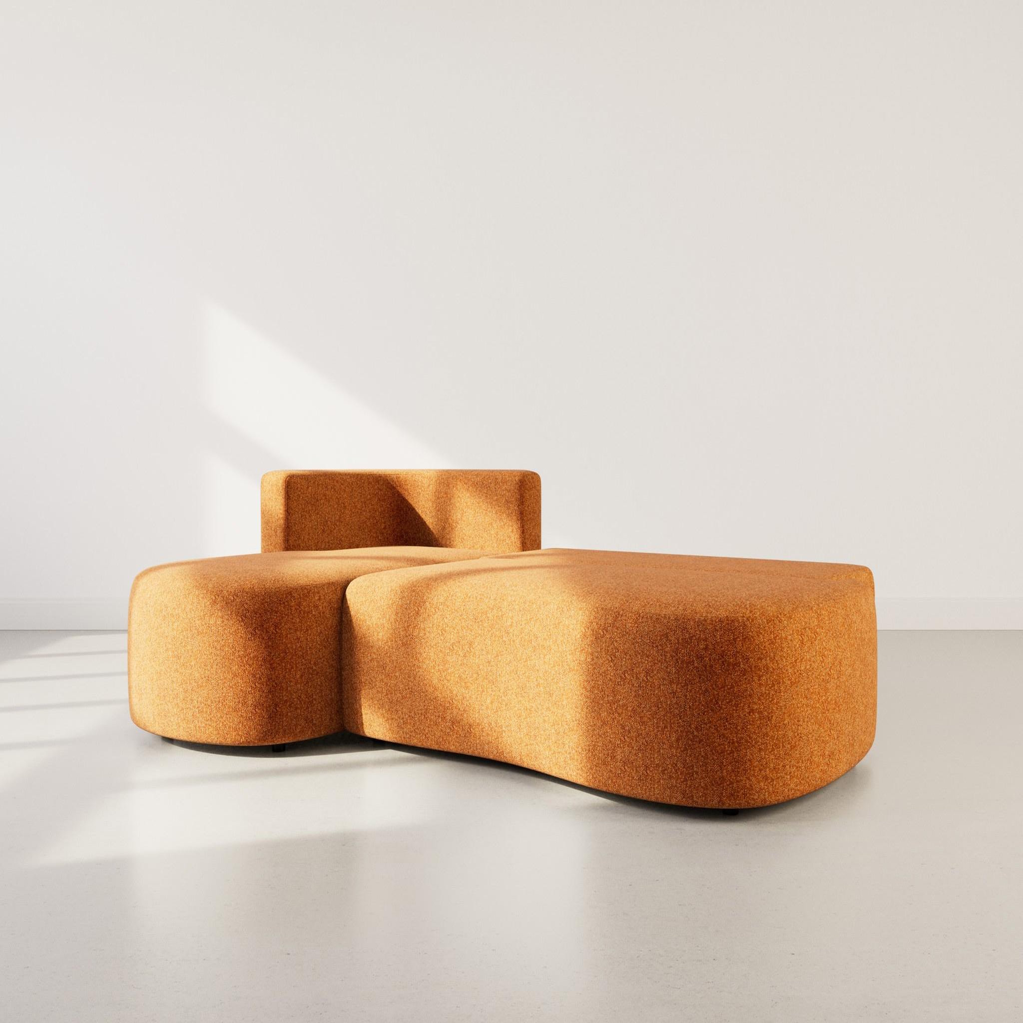 Voir la diapositive 2 : BEST MOBILIER Mahina - canapé d'angle gauche 4 places convertible avec coffre en tissu texturé