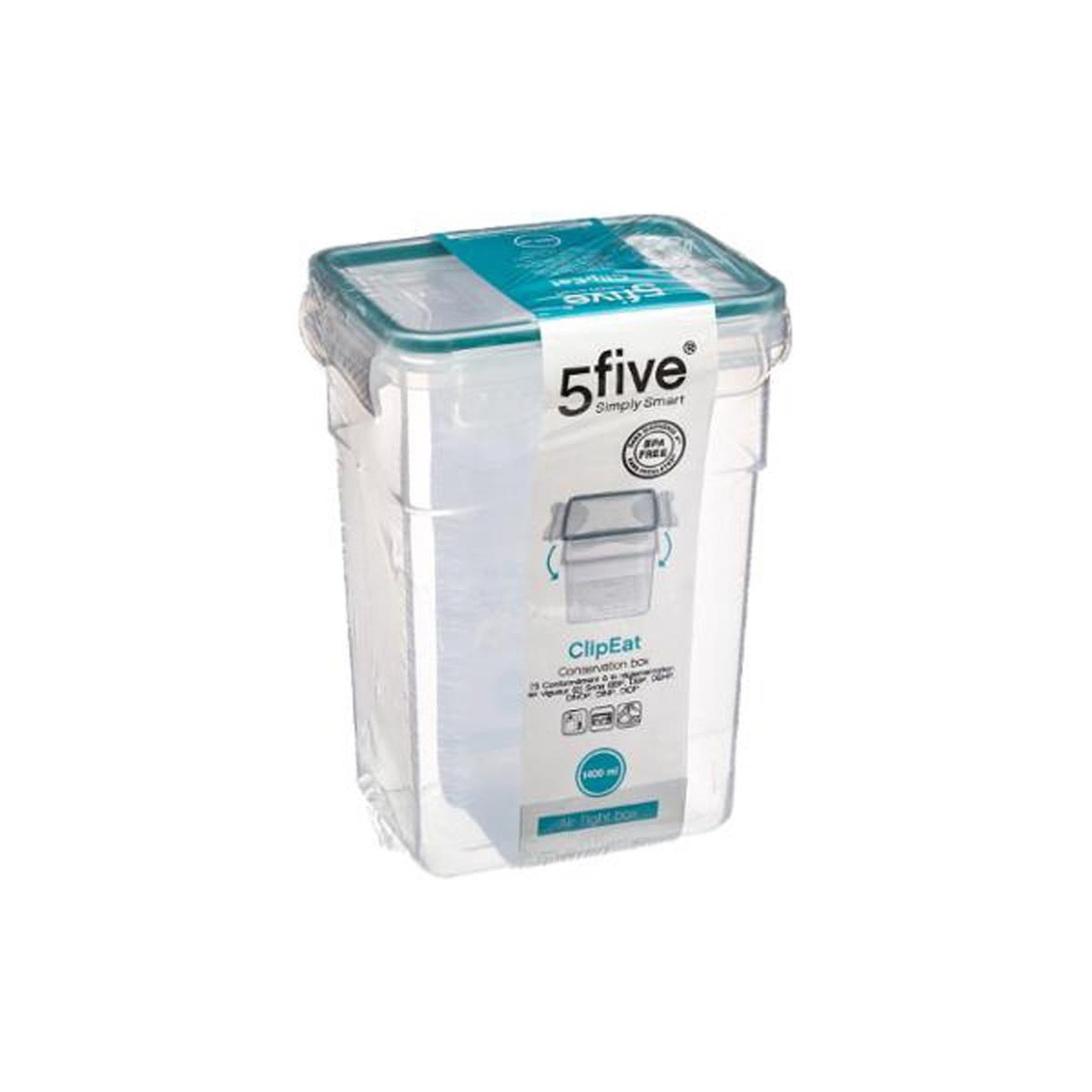Voir la diapositive 3 : FIVE Boîte de conservation  clipeat  1,4l bleu