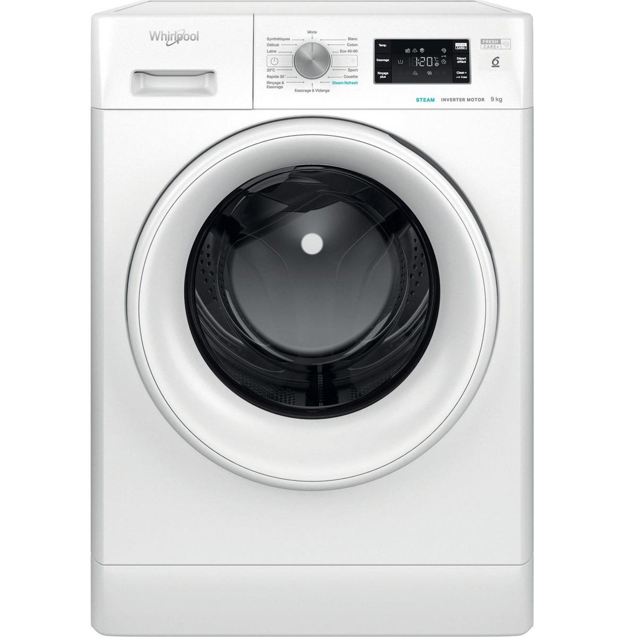 Whirlpool Lave-linge frontal 9kg 1400 tours/min - ffbs9479wvfr