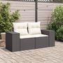 Voir la diapositive 3 : VIDAXL Canape de jardin avec coussins 2 places noir resine tressee