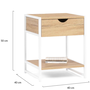 Voir la diapositive 5 : ID MARKET Lot de 2 tables de chevet DETROIT 1 tiroir avec tablette bois et métal blanc design industriel