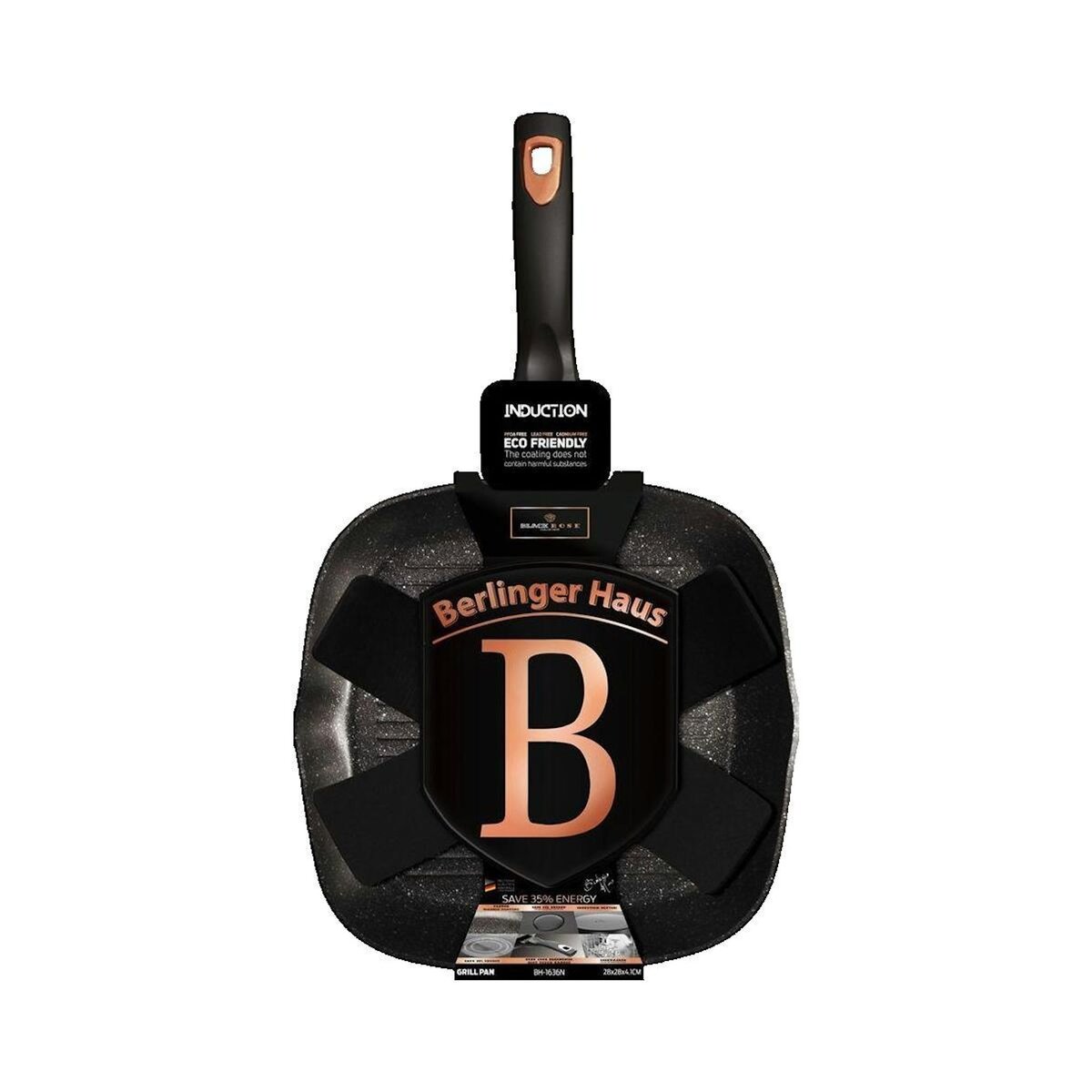 BERLINGER HAUS Poêle Berlinger-Haus Série Black Rose 28 cm Noir avec revêtement granit triple couche