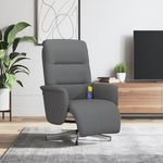 VIDAXL Fauteuil inclinable de massage et repose-pieds gris fonce tissu