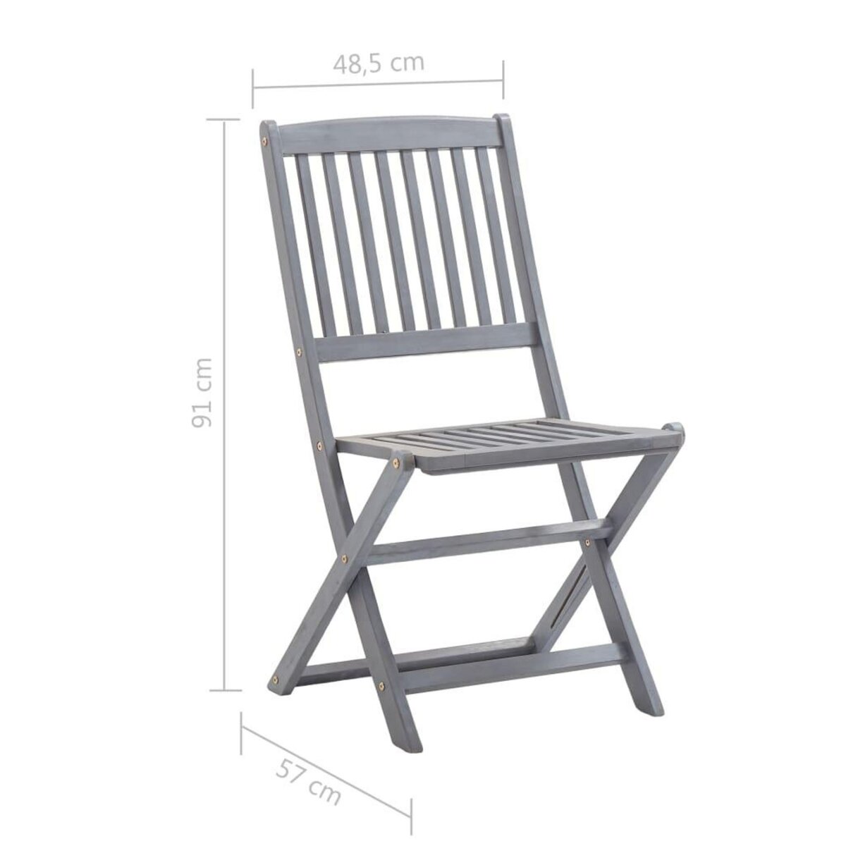 VIDAXL Chaises pliables d'exterieur lot de 8 Bois d'acacia solide