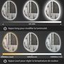 Voir la diapositive 4 : HOMCOM Miroir salle de bain design avec éclairage LED - miroir asymétrique 70 x 50 cm - tactile, réglable, anti-buée - verre trempé