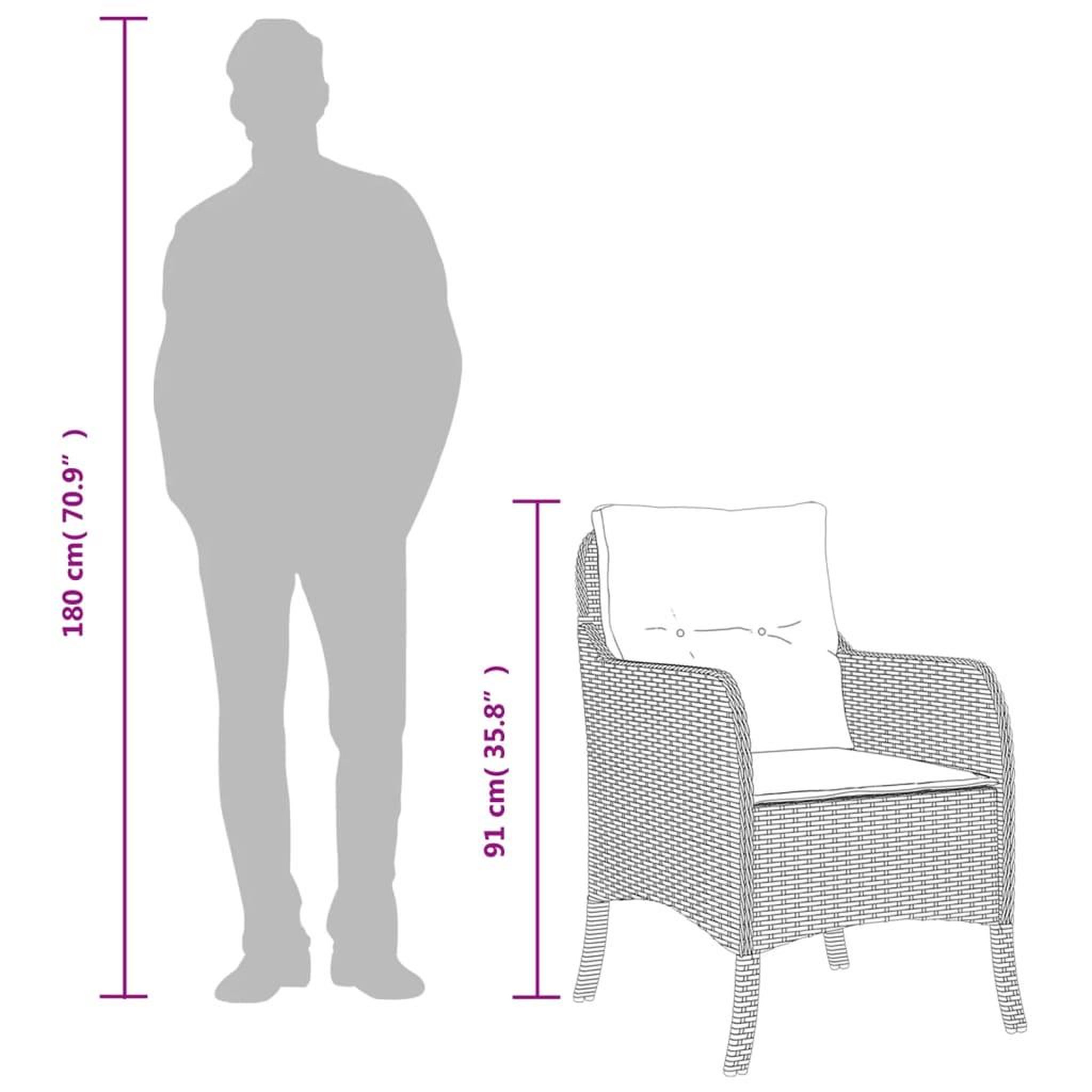 Voir la diapositive 6 : VIDAXL Chaises de jardin avec coussins lot de 2 beige resine tressee
