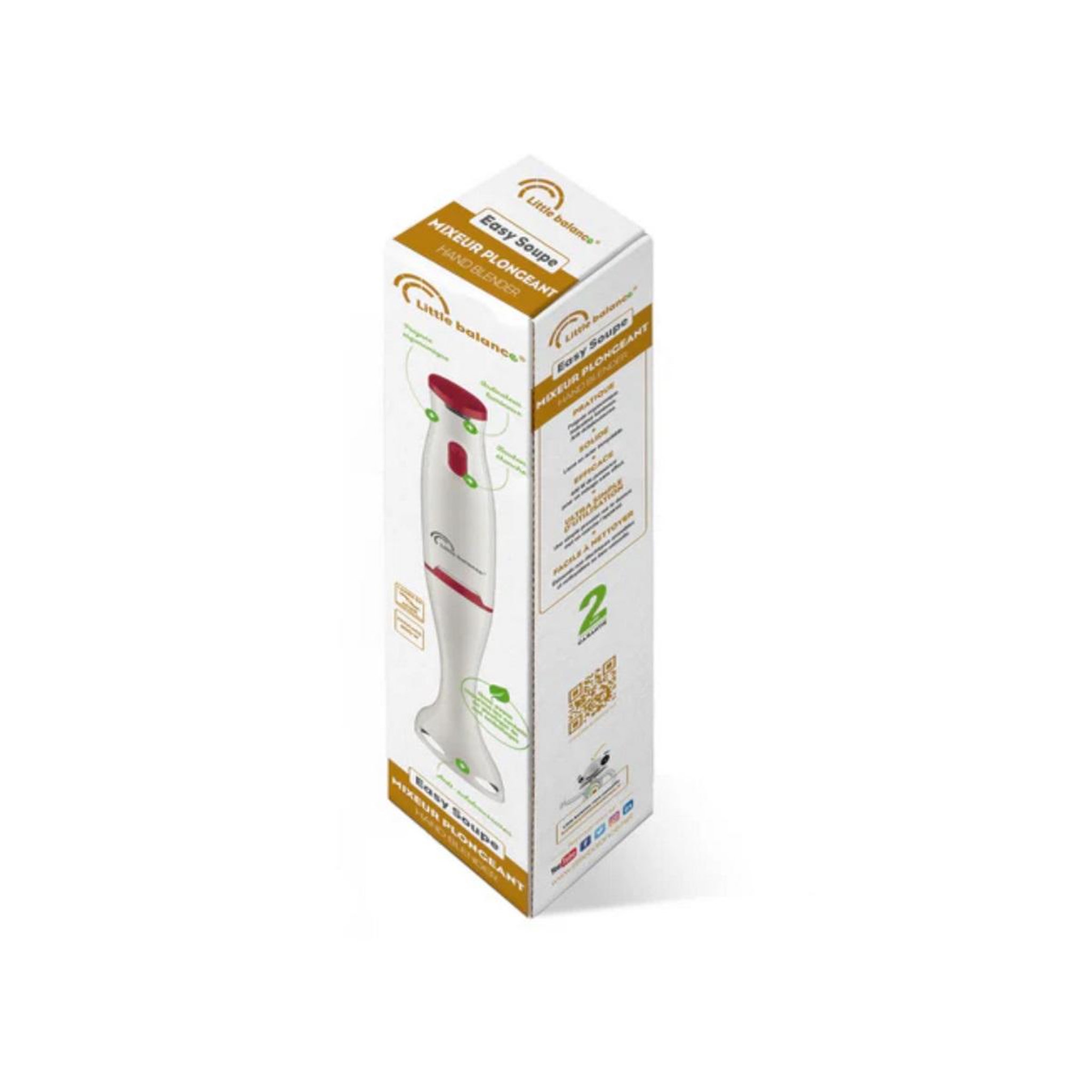 Voir la diapositive 4 : LITTLE BALANCE Mixeur plongeant 400w blanc & rouge - 8703