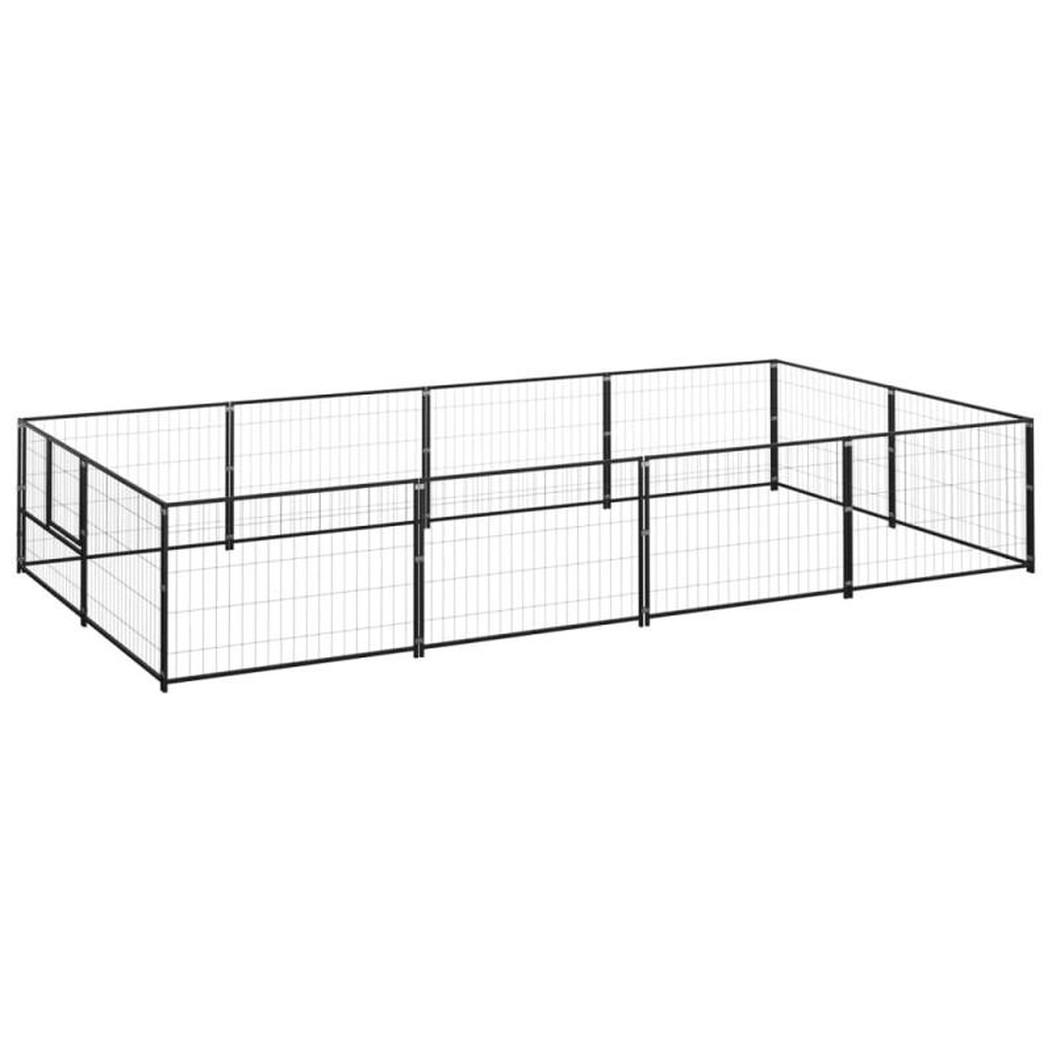 VIDAXL Chenil Noir 8 m² Acier