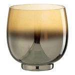 Paris Prix Photophore Rond Déco  Verre Fumé  14cm Argent