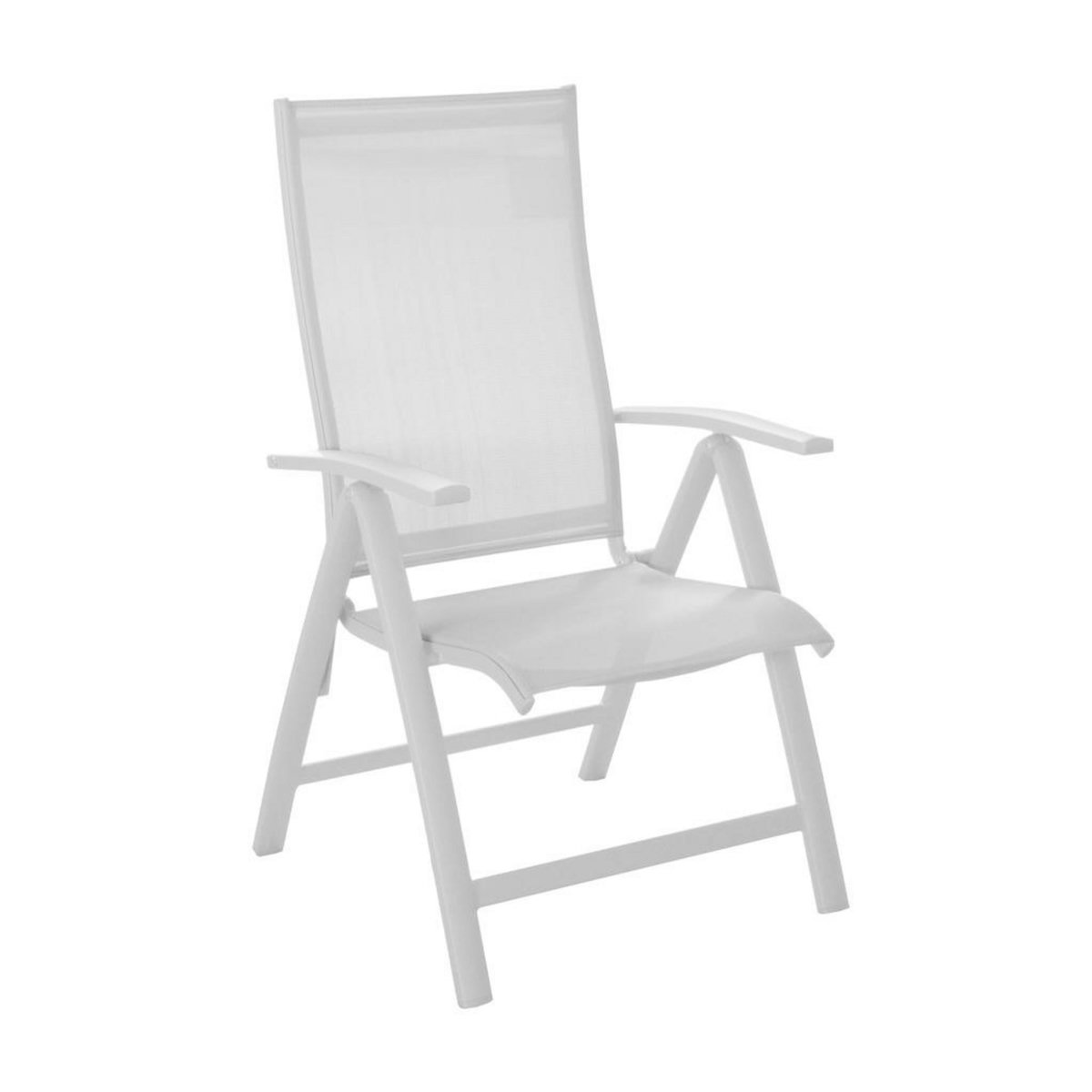 Proloisirs Fauteuil multiposition - ELEGANCE - Aluminium - Toile TPEP blanc - Pliant