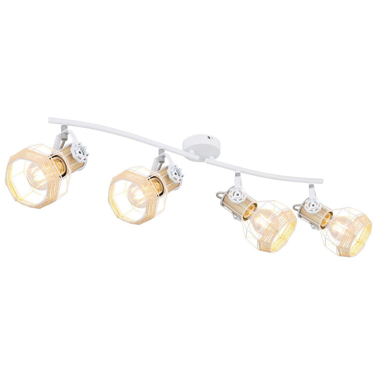 GLOBO Spot plafonnier design scandinave Bana - 4 Ampoules - Blanc