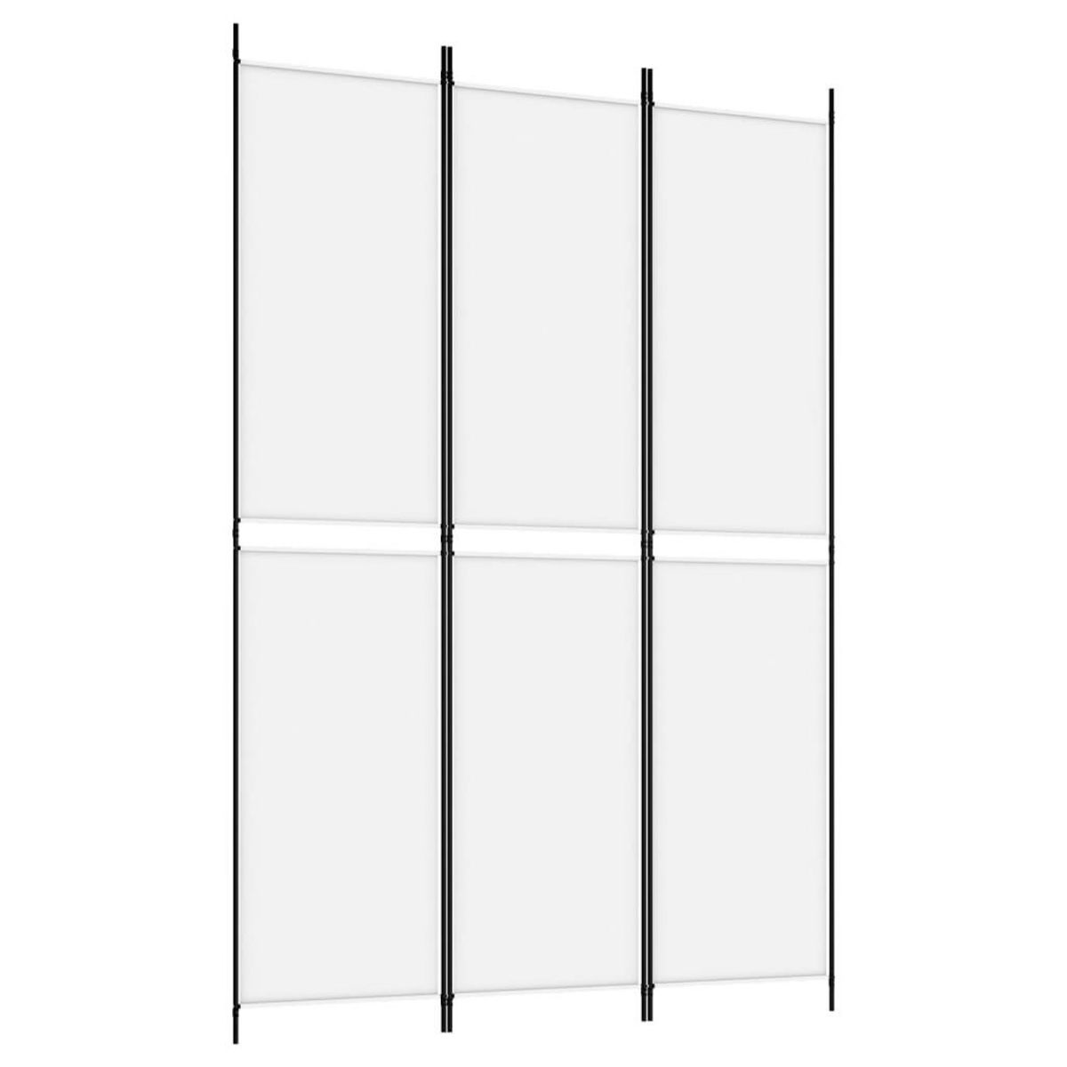 VIDAXL Cloison de separation 3 panneaux Blanc 150x220 cm Tissu