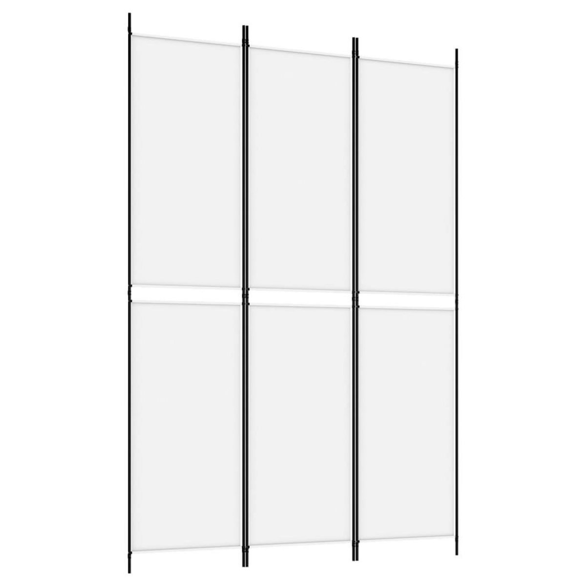 VIDAXL Cloison de separation 3 panneaux Blanc 150x220 cm Tissu