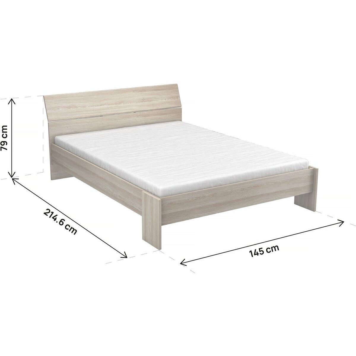 Habitat et Jardin Lit Double en bois  Pricy  - 140 x 200 cm - Beige