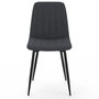 Voir la diapositive 3 : ID MARKET Lot de 6 chaises MIRA en tissu gris foncé pour salle à manger