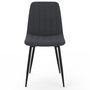 Voir la diapositive 3 : ID MARKET Lot de 6 chaises MIRA en tissu gris foncé pour salle à manger