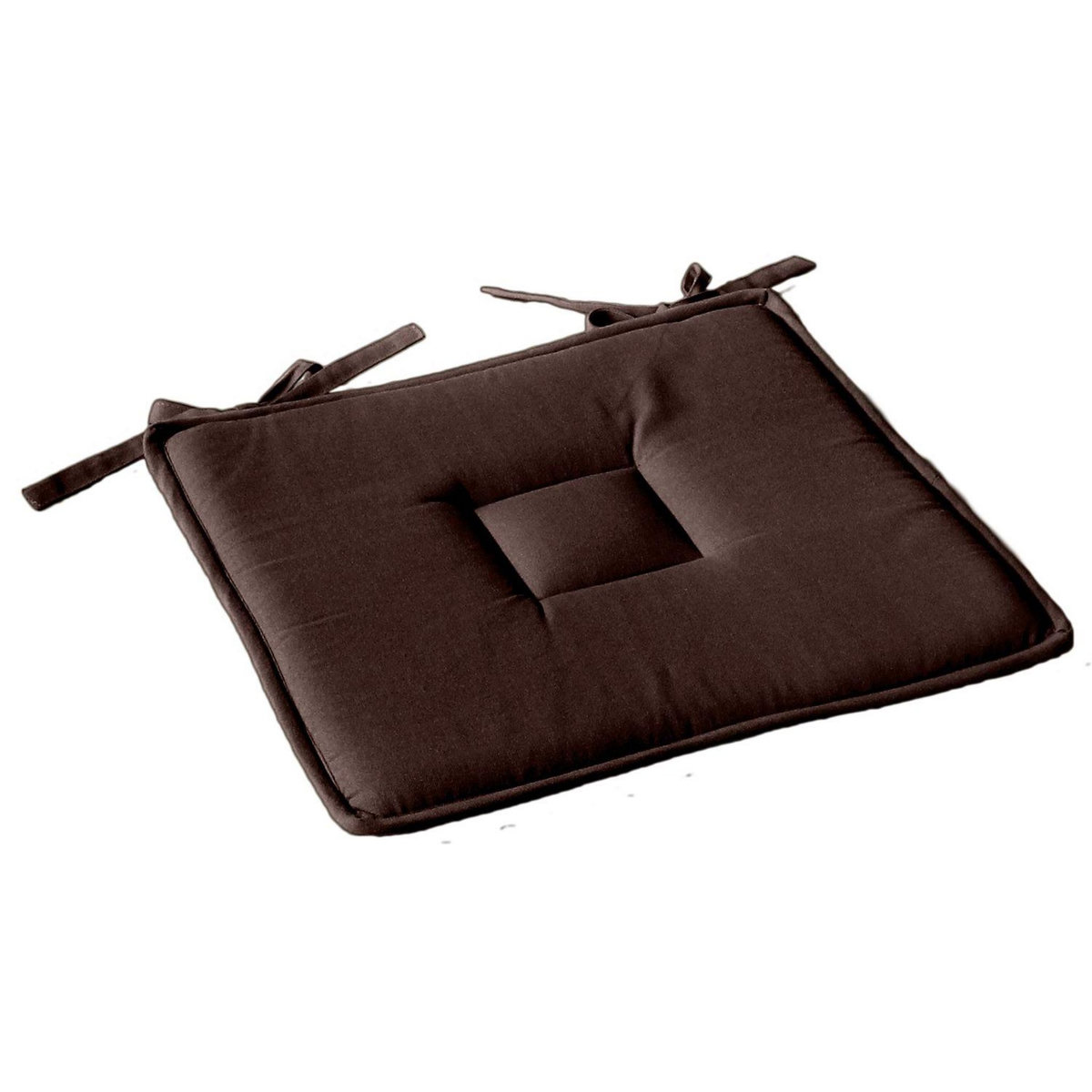 TOILINUX Galette de chaise plate Panama - 40 cm x 40 cm - Marron chocolat fondant