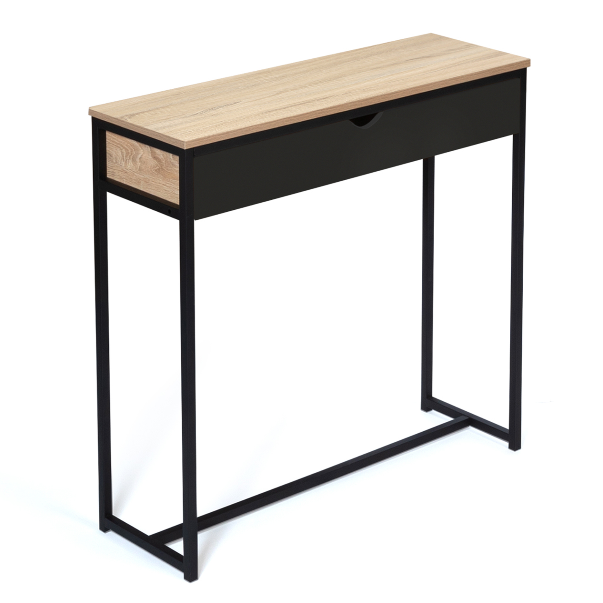 ID MARKET Console 1 tiroir noir boston design industriel