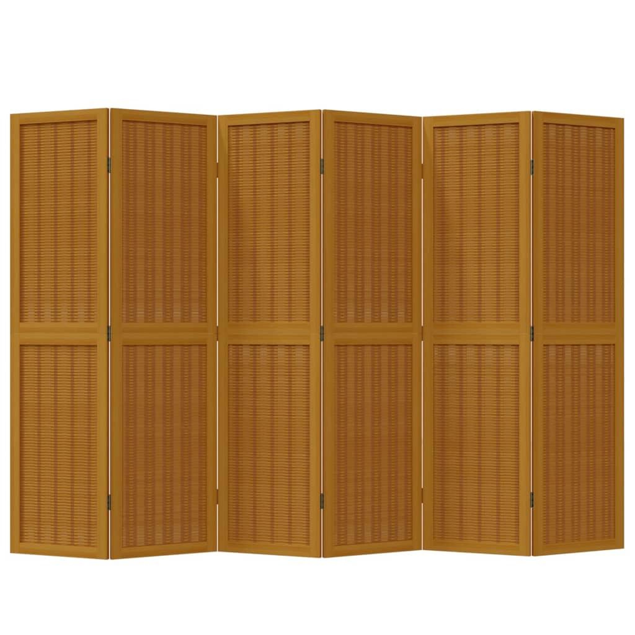 Voir la diapositive 4 : VIDAXL Cloison de separation 6 panneaux marron bois paulownia massif