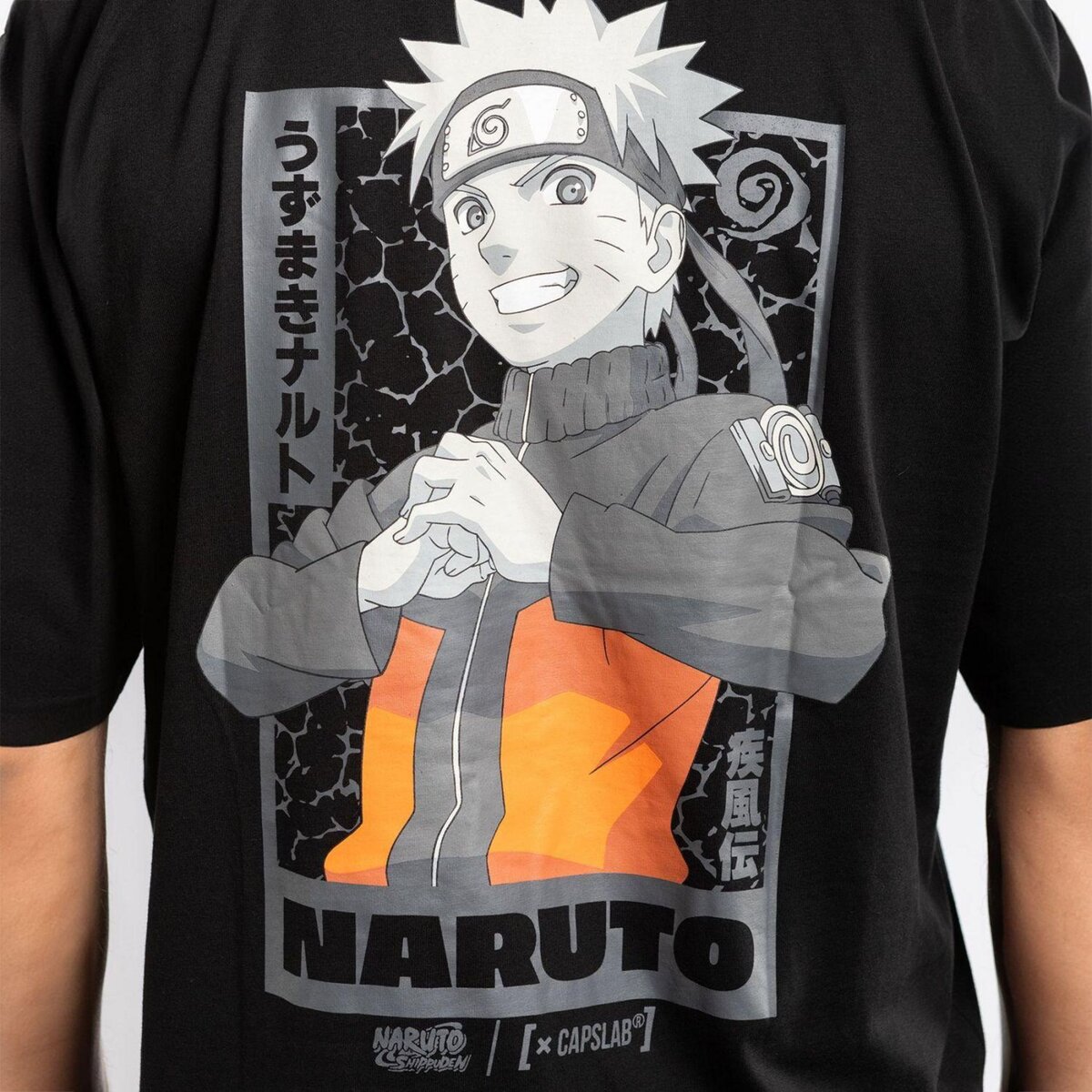 CAPSLAB T-shirt homme relax fit avec print Naruto Shippuden Naruto