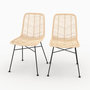 Voir la diapositive 1 : Rendez vous déco Lot de 2 chaises en rotin naturel et pieds en métal noir-Tamara