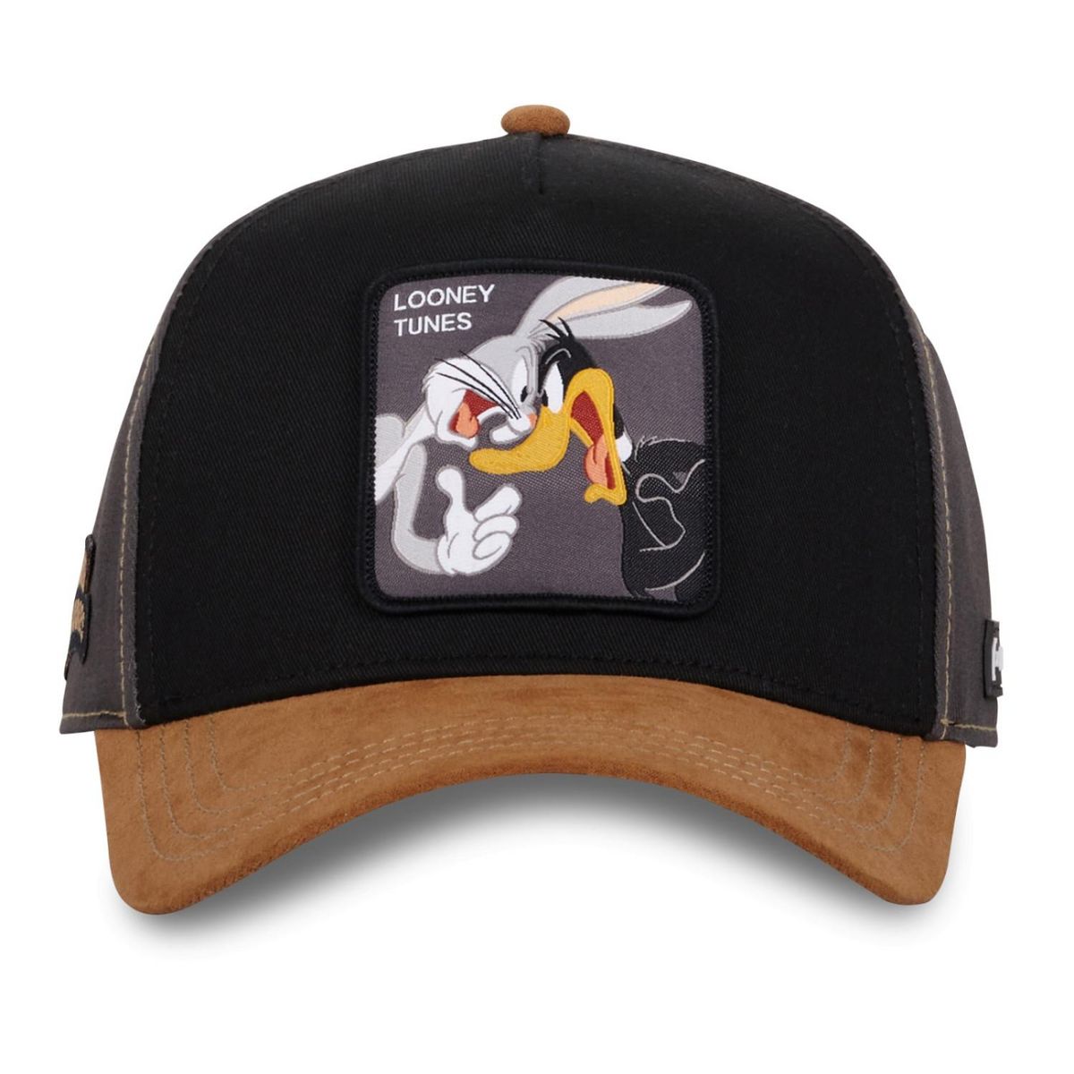 CAPSLAB Casquette homme trucker mix de matière Looney Tunes Bugs ans Daffy