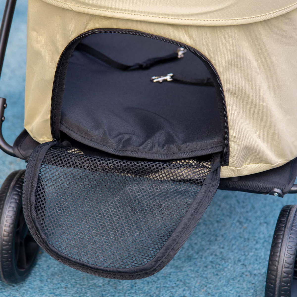 PAWHUT Poussette pour chien pliable nacelle 2 en 1 - poignée, housse zippée, pochette - acier oxford