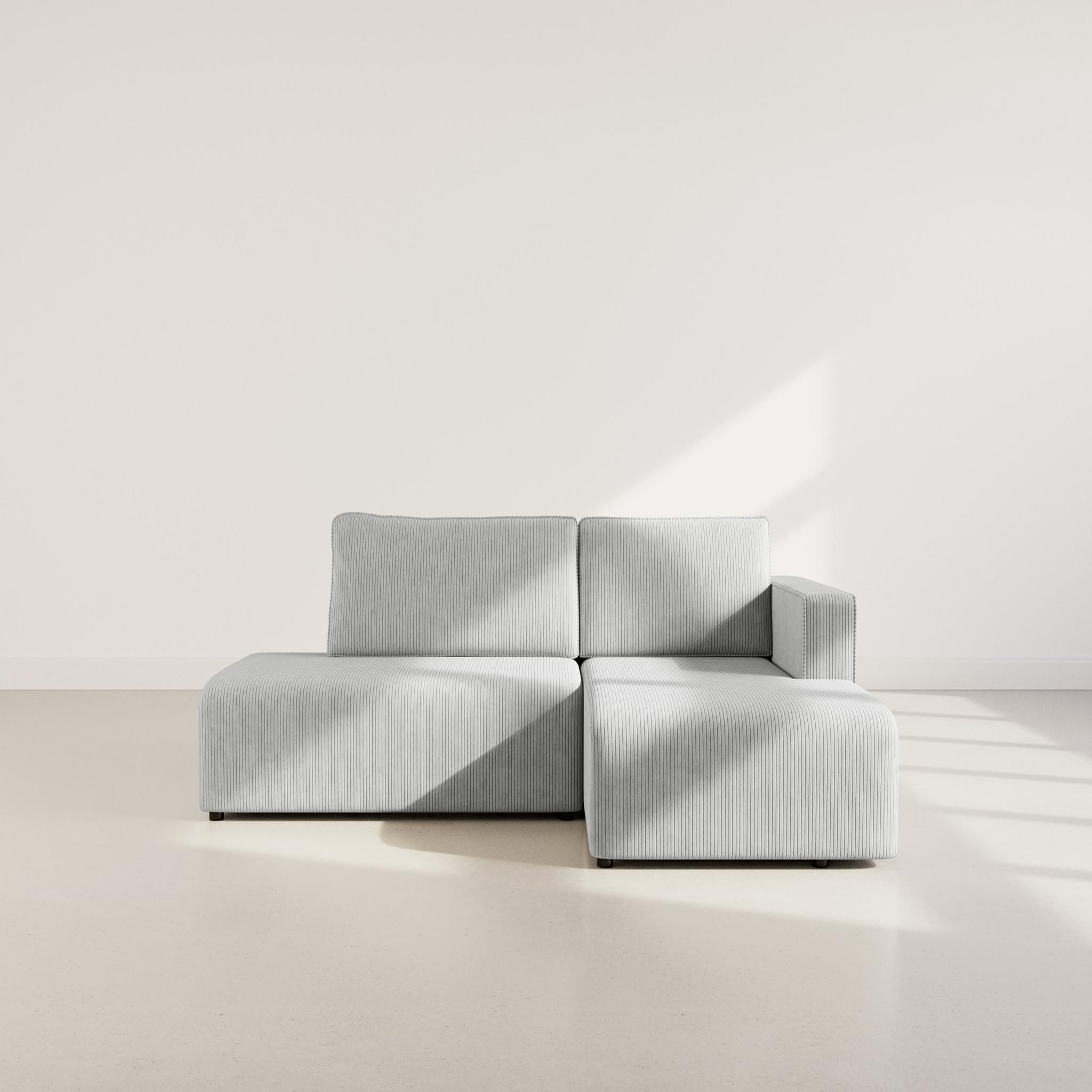 Voir la diapositive 5 : BEST MOBILIER Topaze - canapé d'angle droit 4 places convertible avec coffre en velours côtelé
