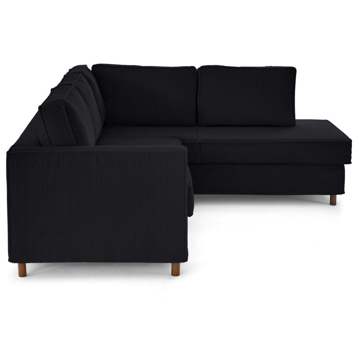 LISA DESIGN Jake - canapé déhoussable d'angle droit 5 places en velours côtelé