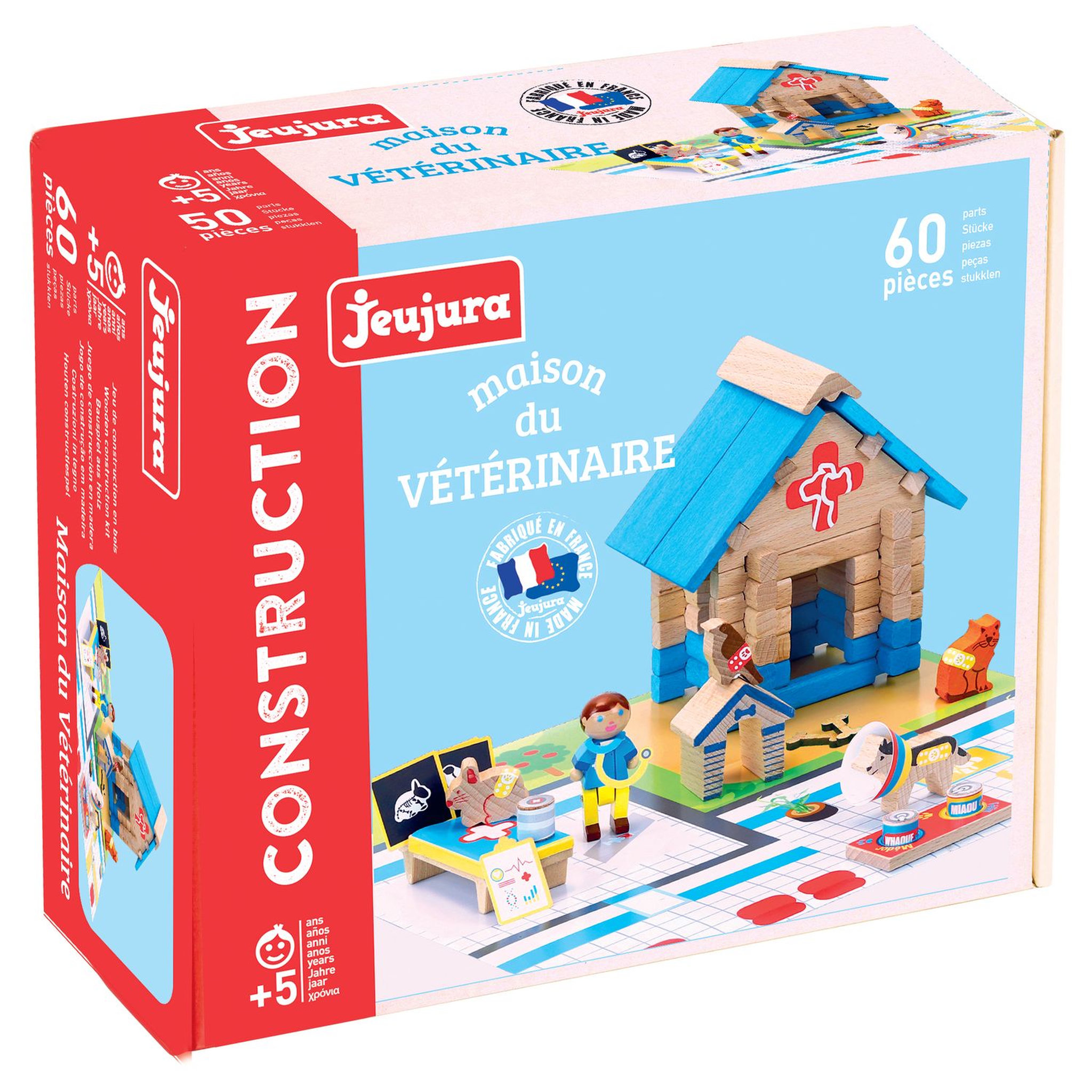 Voir la diapositive 2 : JEUJURA La maison du vétérinaire - 60 pièces - Jeu de construction
