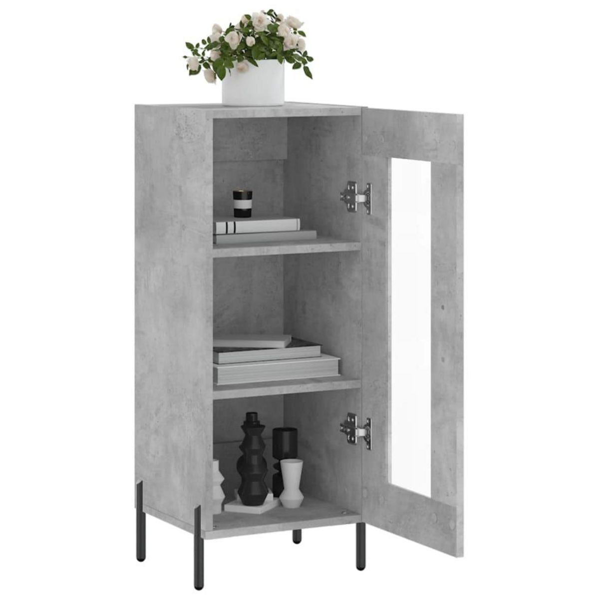 VIDAXL Buffet Gris beton 34,5x34x90 cm Bois d'ingenierie