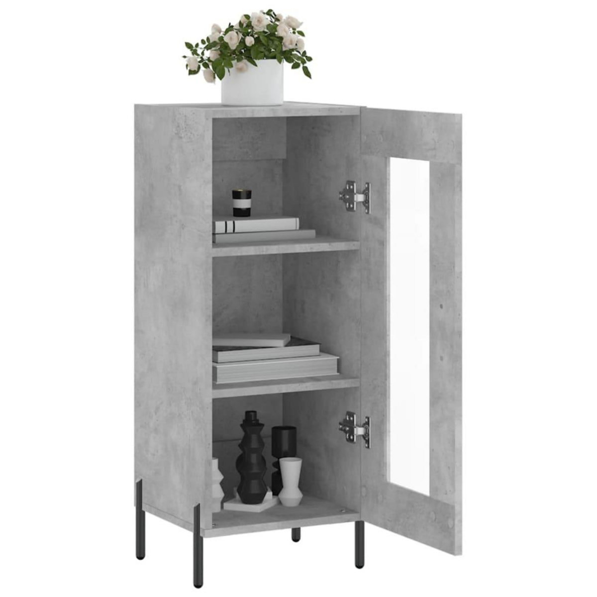 VIDAXL Buffet Gris beton 34,5x34x90 cm Bois d'ingenierie
