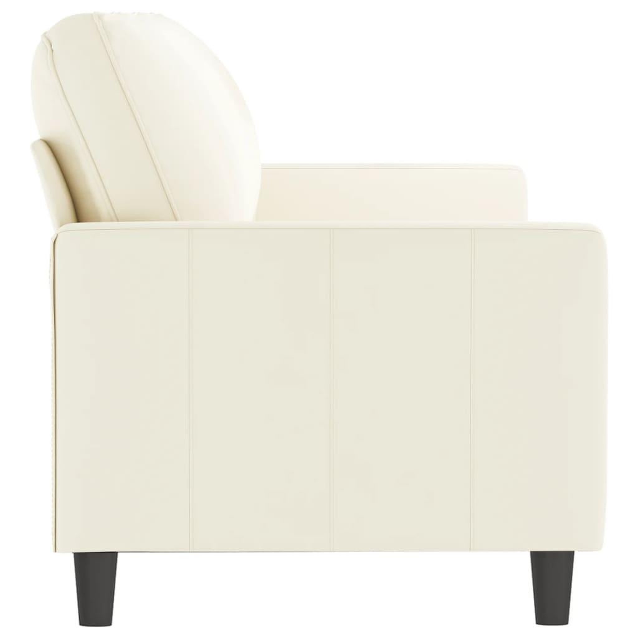 Voir la diapositive 4 : VIDAXL Canape a 3 places Creme 180 cm Velours