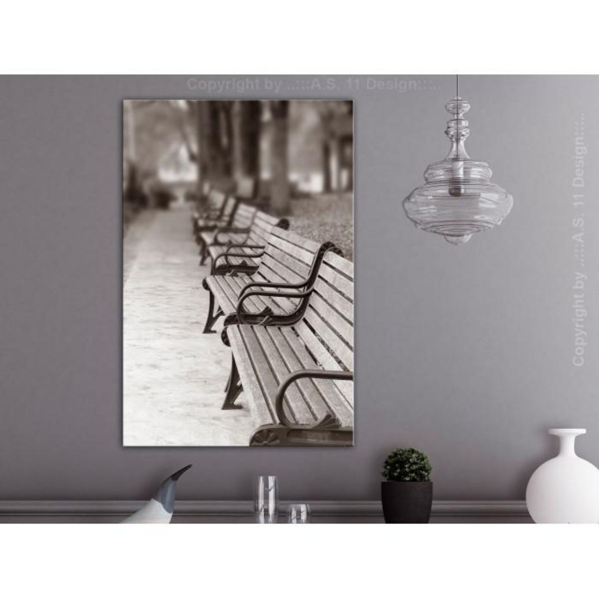 Paris Prix Tableau Imprimé  Park Benches