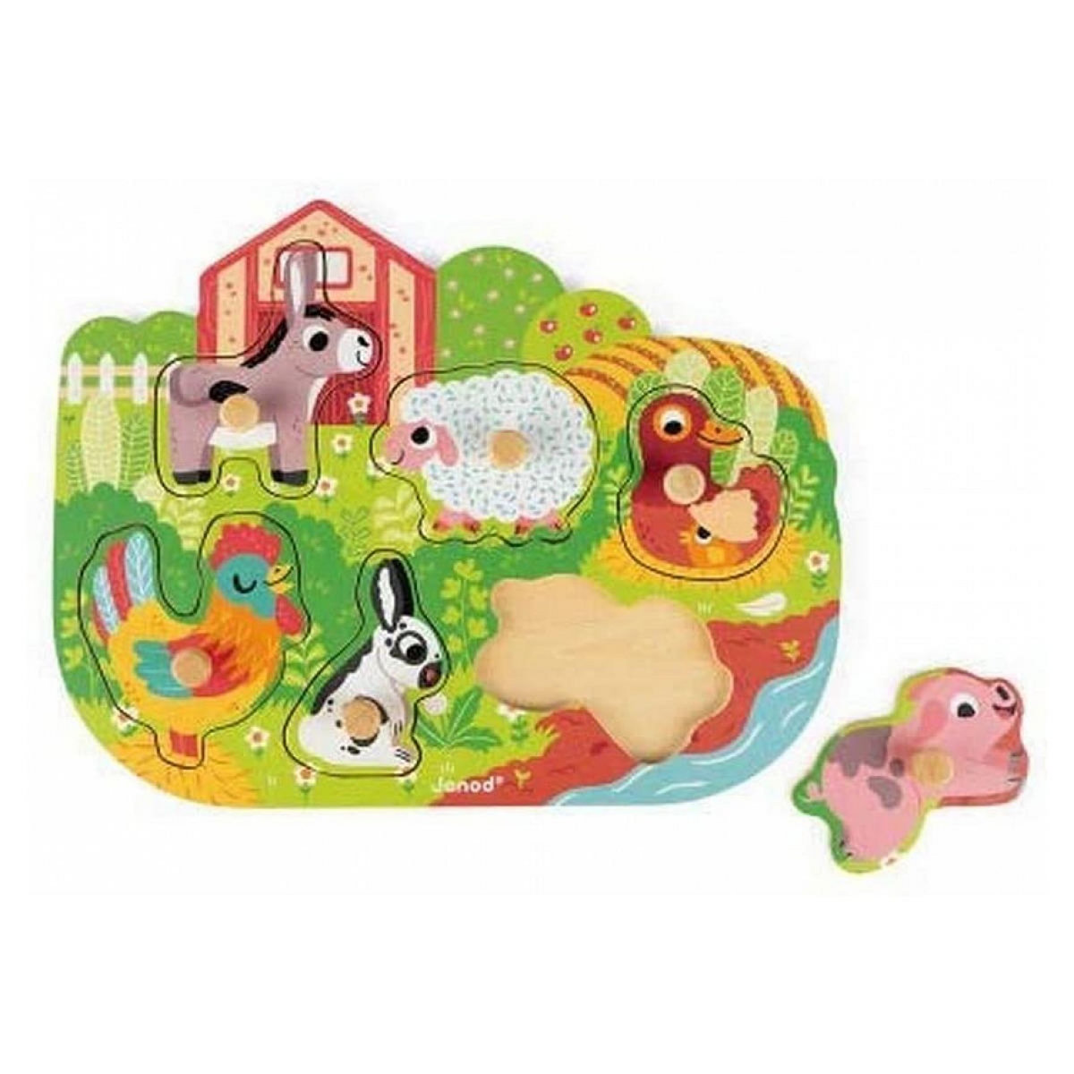 Juratoys-Janod puzzle happy farm ferme bois