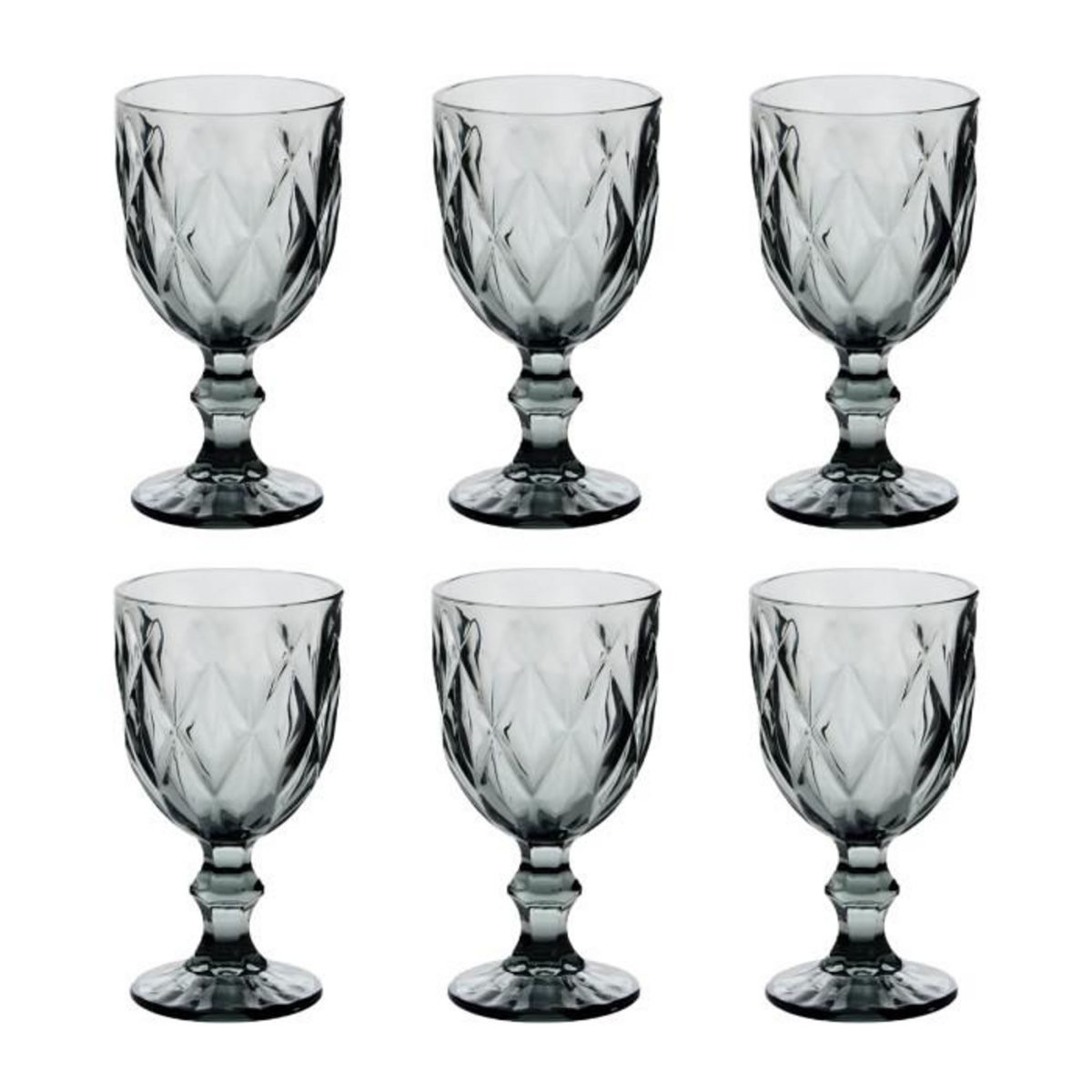 SECRET DE GOURMET Lot de 6 Verres à Vin  Lea  23cl Gris