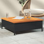 Voir la diapositive 1 : VIDAXL Table de jardin noir 70x70x25 cm resine tressee et bois acacia