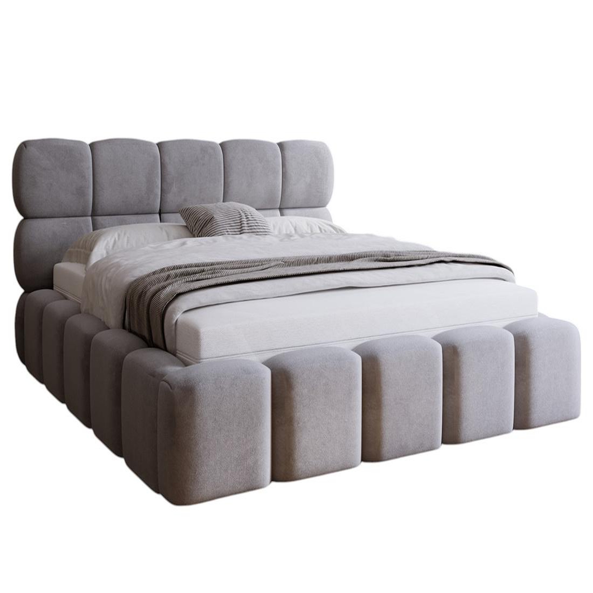Voir la diapositive 3 : BEST MOBILIER Mariposa - lit coffre - 140x200 cm - sommier inclus - en velours