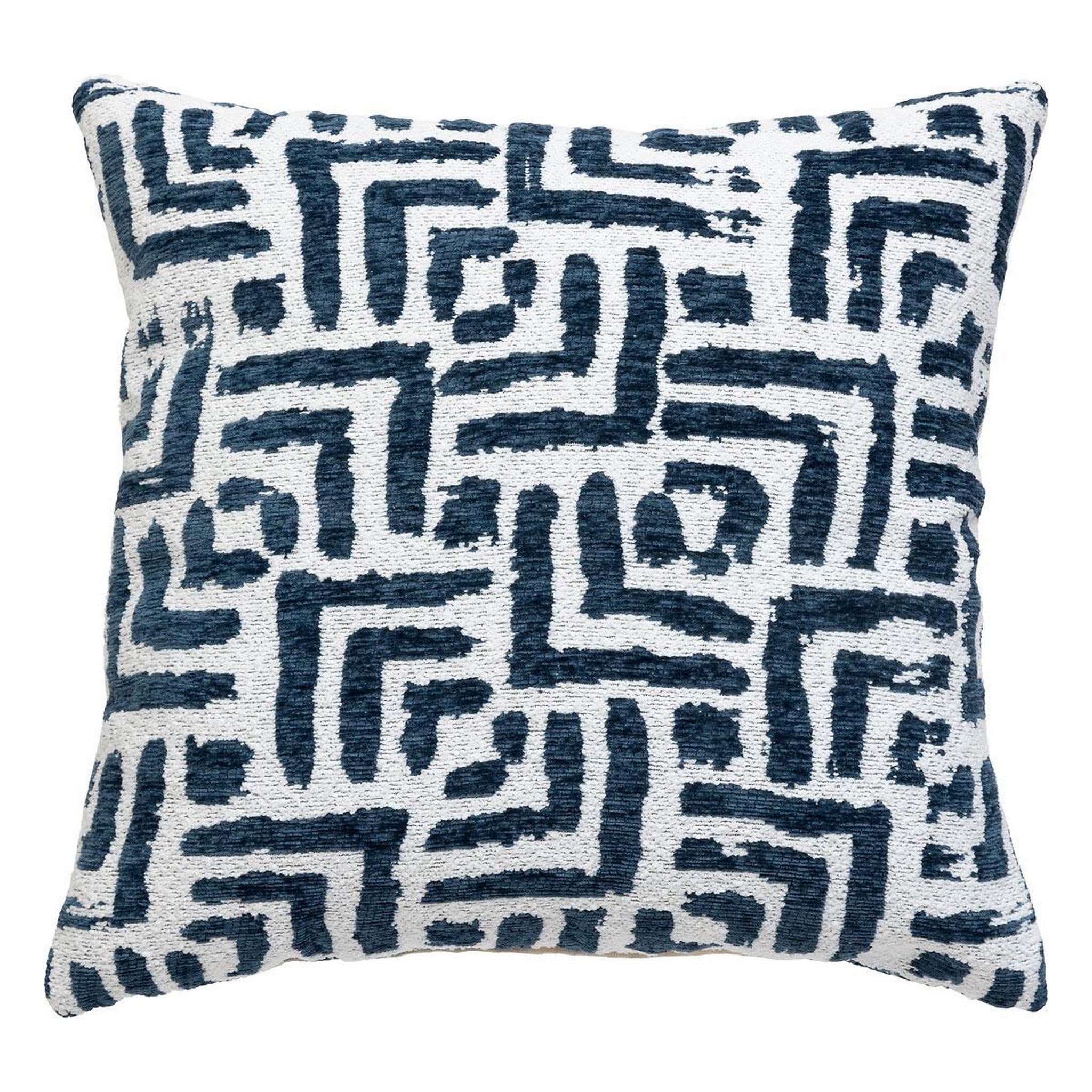ATMOSPHERA Housse de coussin chenille  jeni  40x40cm bleu égéen