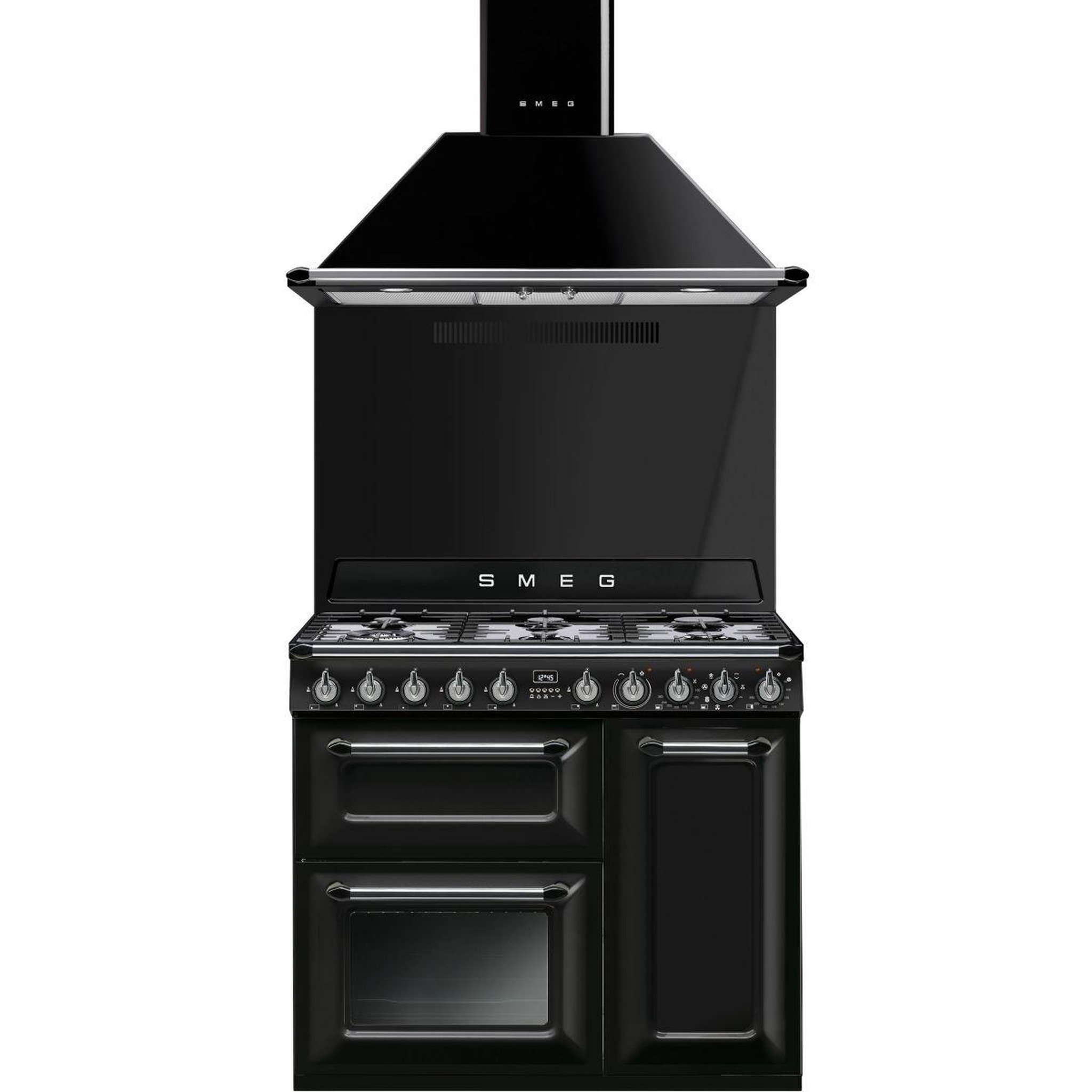 Voir la diapositive 2 : SMEG Piano de cuisson gaz tr93bl
