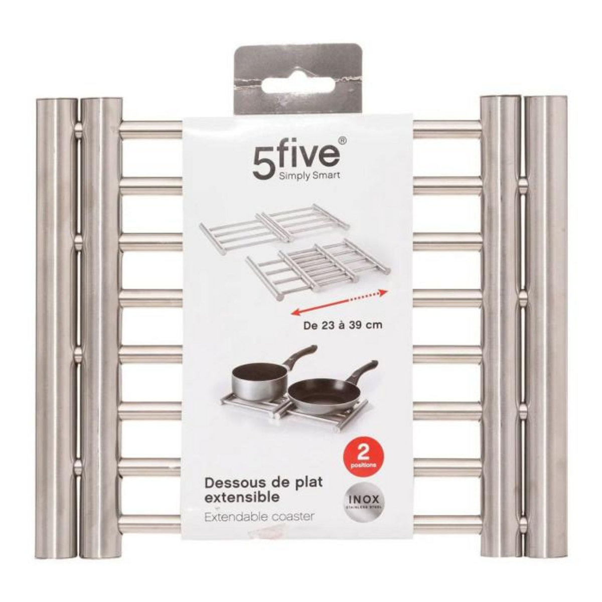 FIVE Dessous de Plat Extensible  Inox  23cm Argent