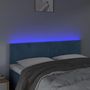 Voir la diapositive 3 : VIDAXL Tete de lit a LED Bleu fonce 144x5x78/88 cm Velours