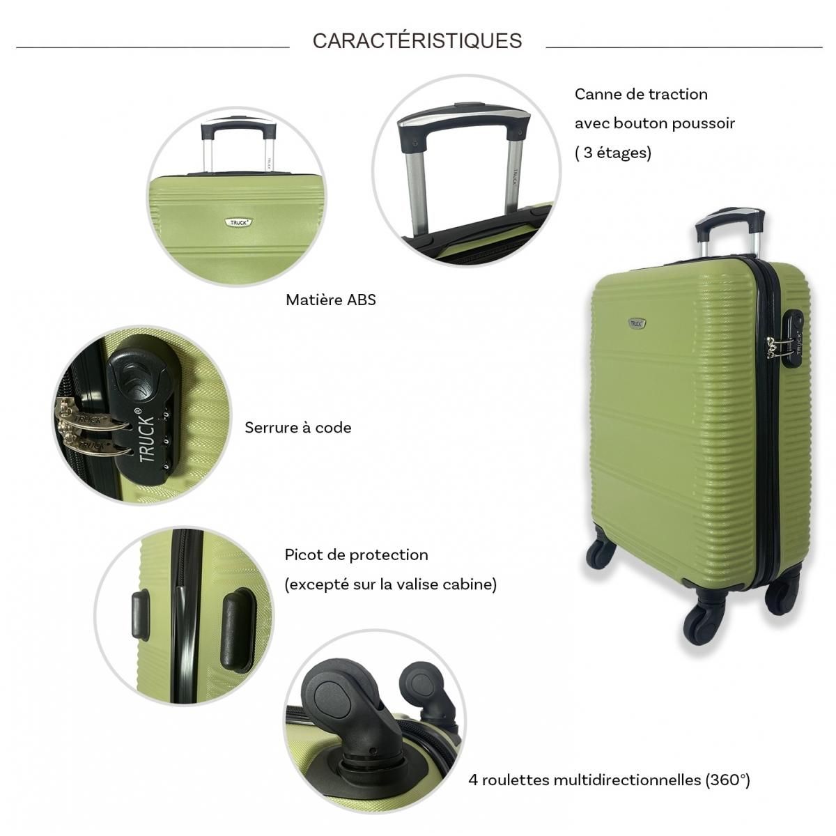 TRUCK Lot 3 valises dont 1 valise cabine rigides