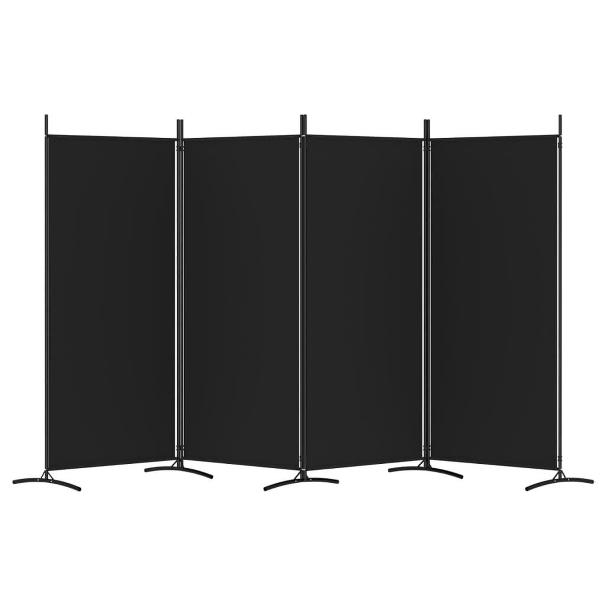 Voir la diapositive 4 : VIDAXL Cloison de separation 4 panneaux Noir 346x180 cm Tissu