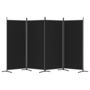 Voir la diapositive 4 : VIDAXL Cloison de separation 4 panneaux Noir 346x180 cm Tissu