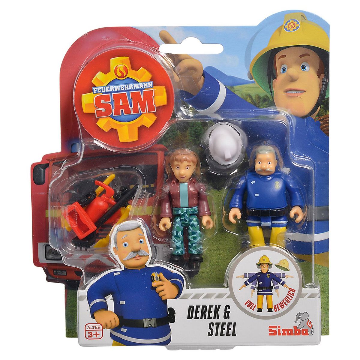 SMOBY Lot de 2 figurines articulées 7.5cm thème Sam le Pompier